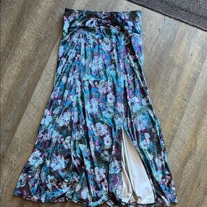 Free People Floral Maxi Skirt in Blue and Purple